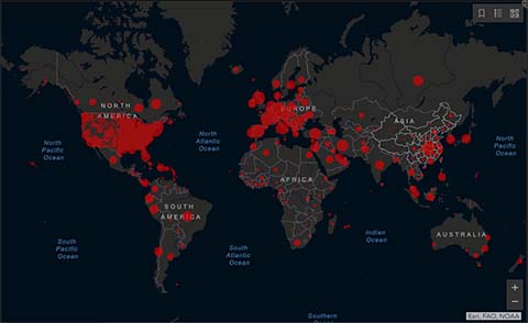 mapa mundial mundo coronavirus