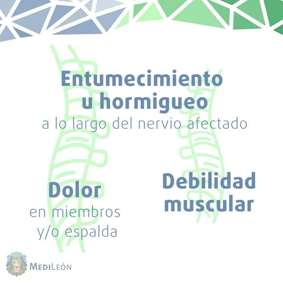 sintomas de la hernia discal, entumecimiento hormigueo dolor debilidad muscular